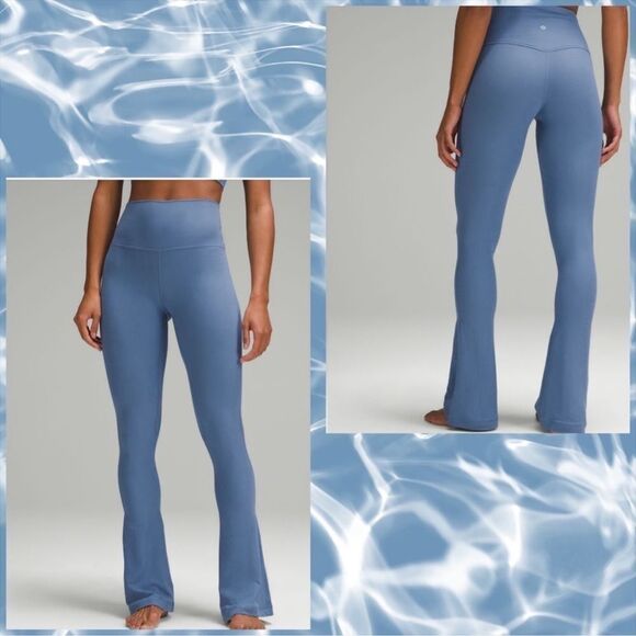 Lululemon Align High-Rise Ribbed Mini-Flared Pant Regular oasis blue size 12 NWT - Picture 1 of 6